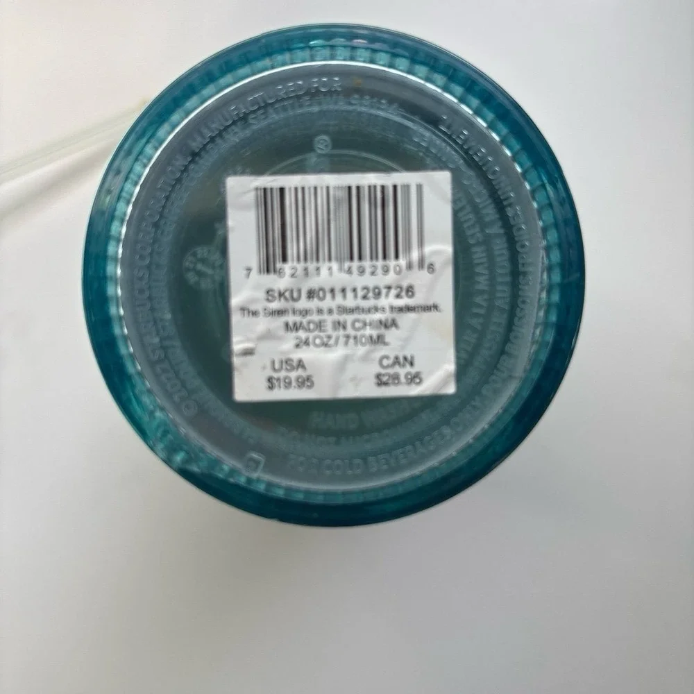 Starbucks Iridescent Teal‎ Scalloped Arch Venti Tumbler 24oz Cold Cup 011129726
